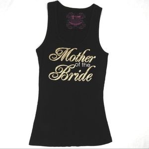 Mother Of The Bride Gold Script Sleeveless T Shirt